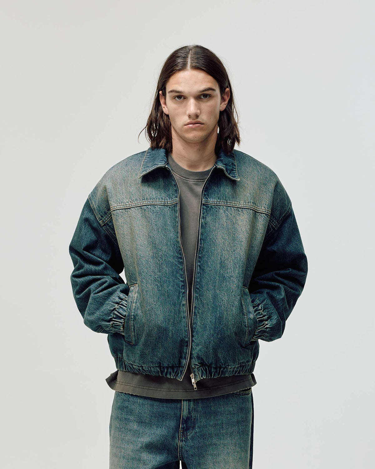 Denim Workwear Jacket, Men - Dark Blue Wash