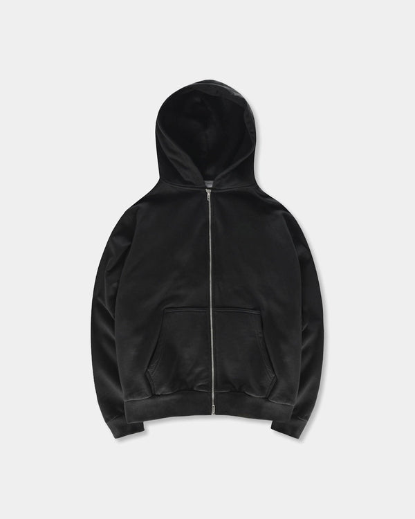Logo Oversize Zip Hoodie, Men - Black