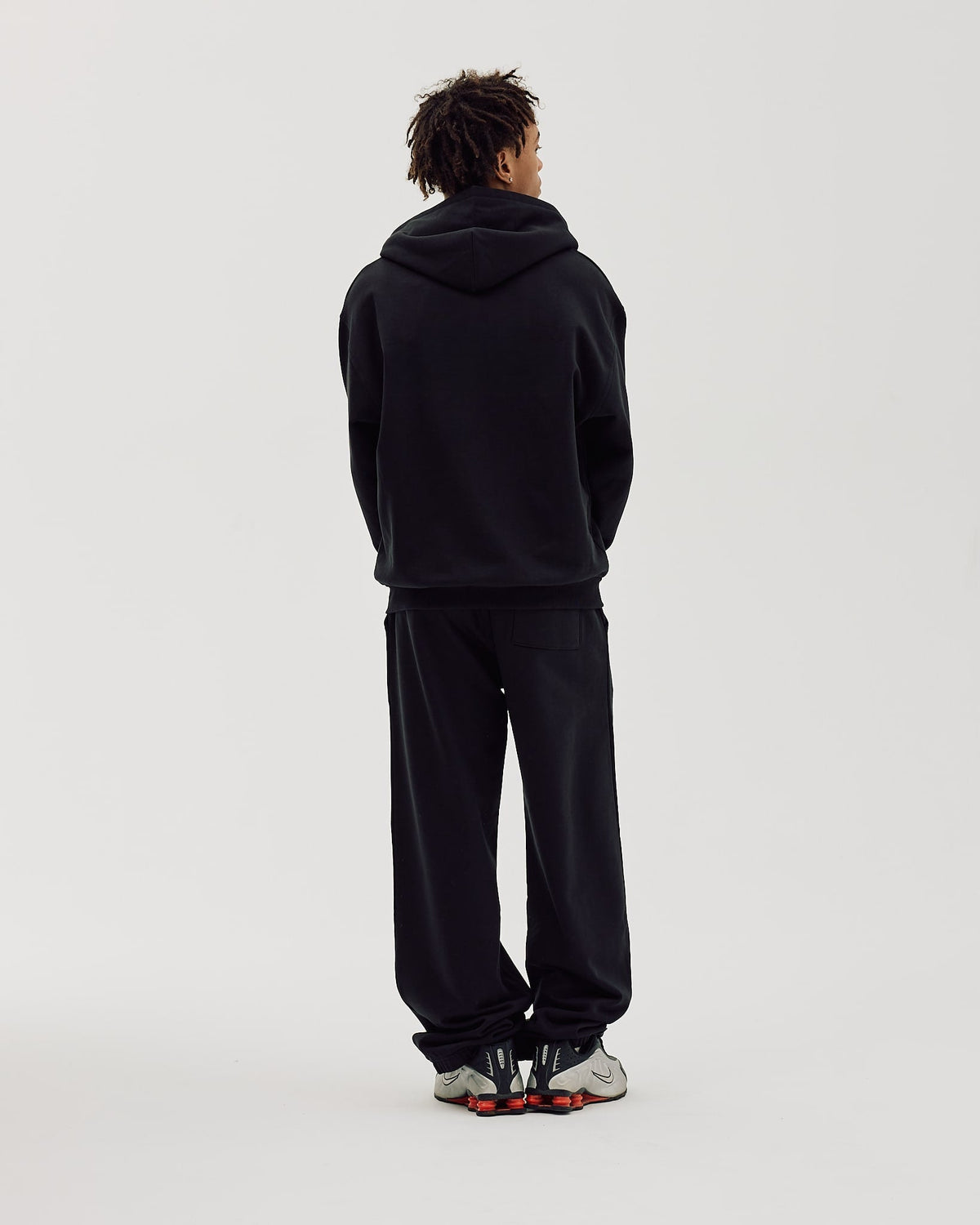 Logo Oversize Zip Hoodie, Men - Black