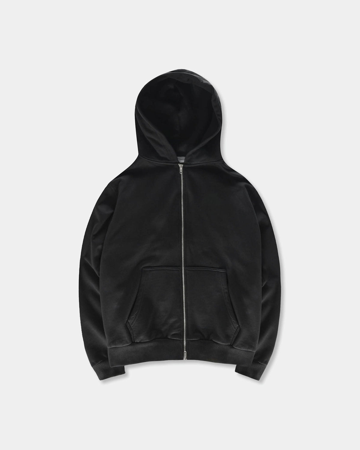 Logo Oversize Zip Hoodie, Men - Black