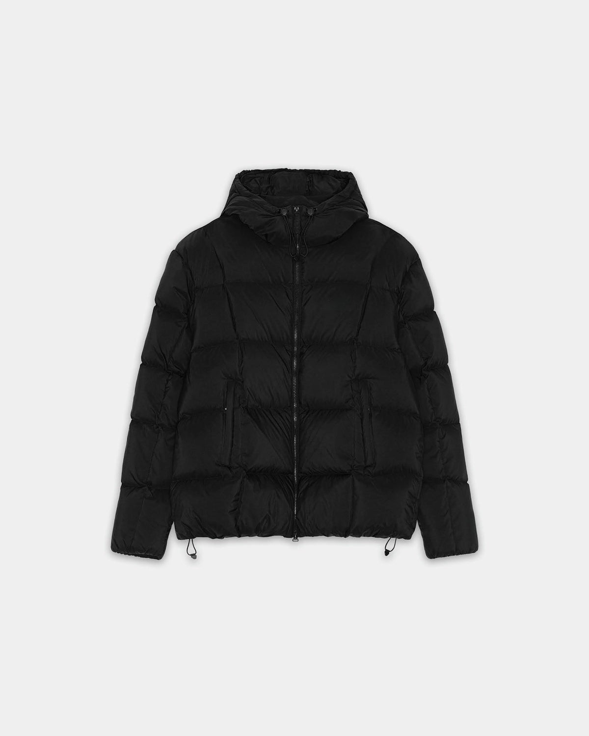 Men's Hooded Puffer Jacket - Black
