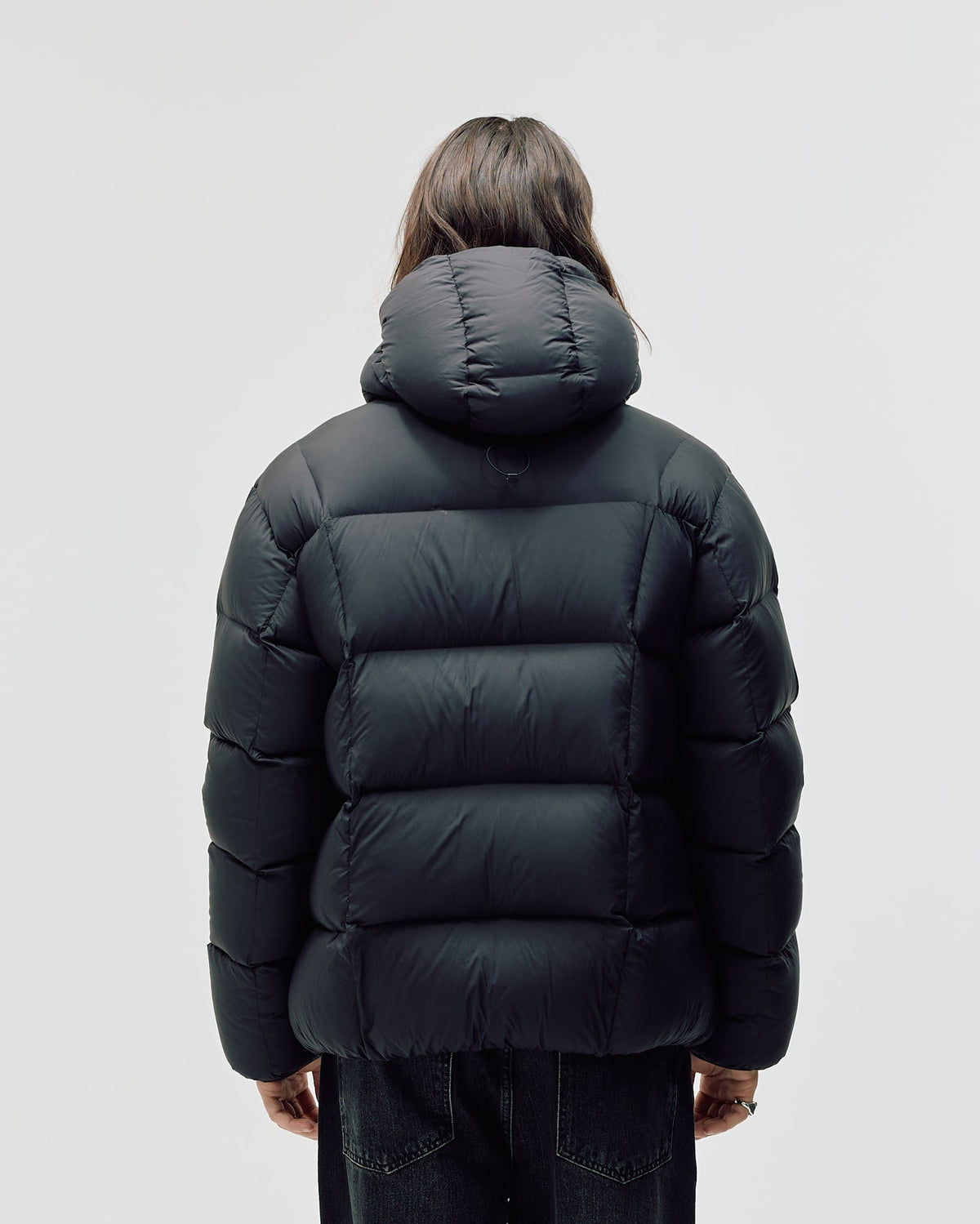 Men's Hooded Puffer Jacket - Black