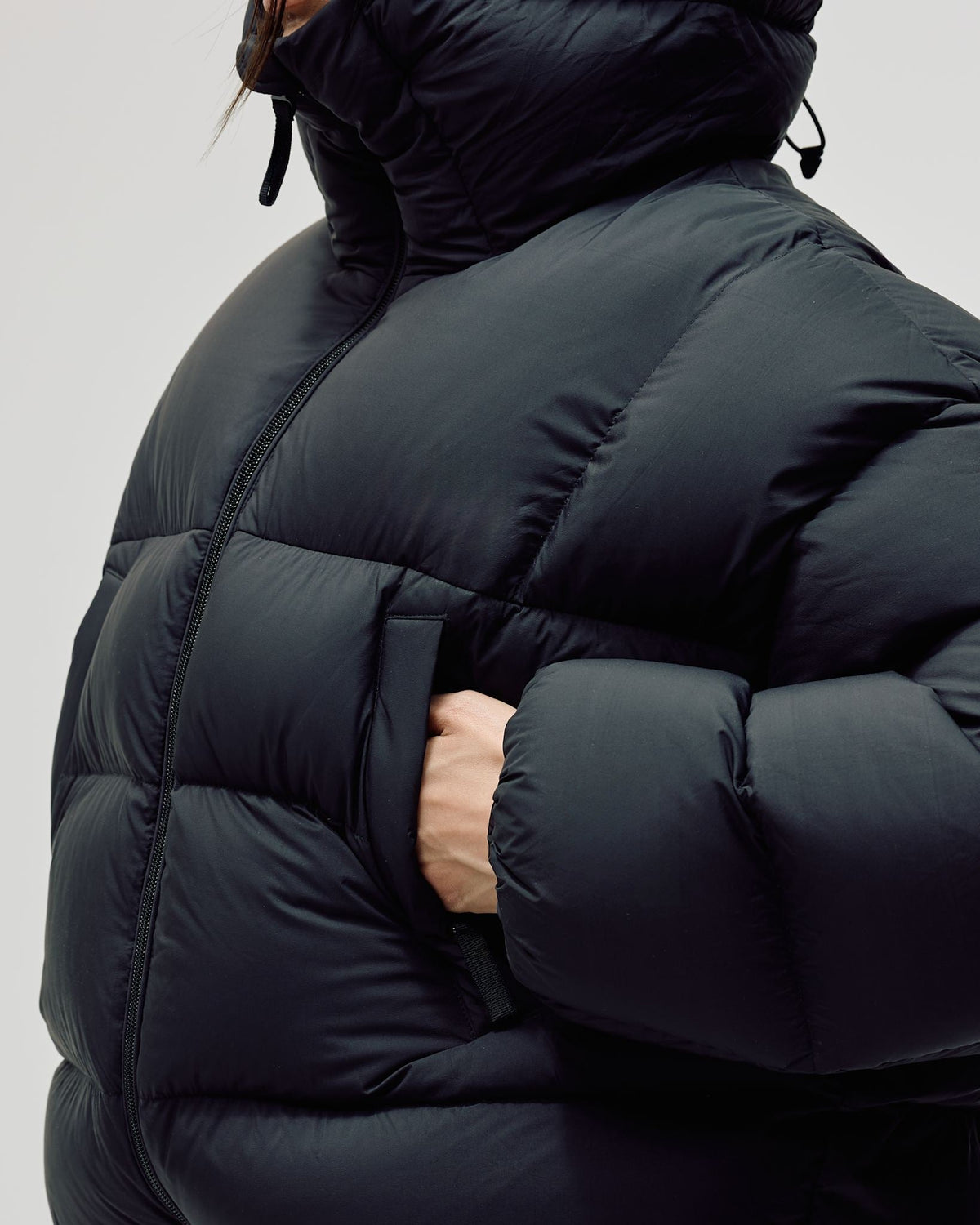 Men's Hooded Puffer Jacket - Black
