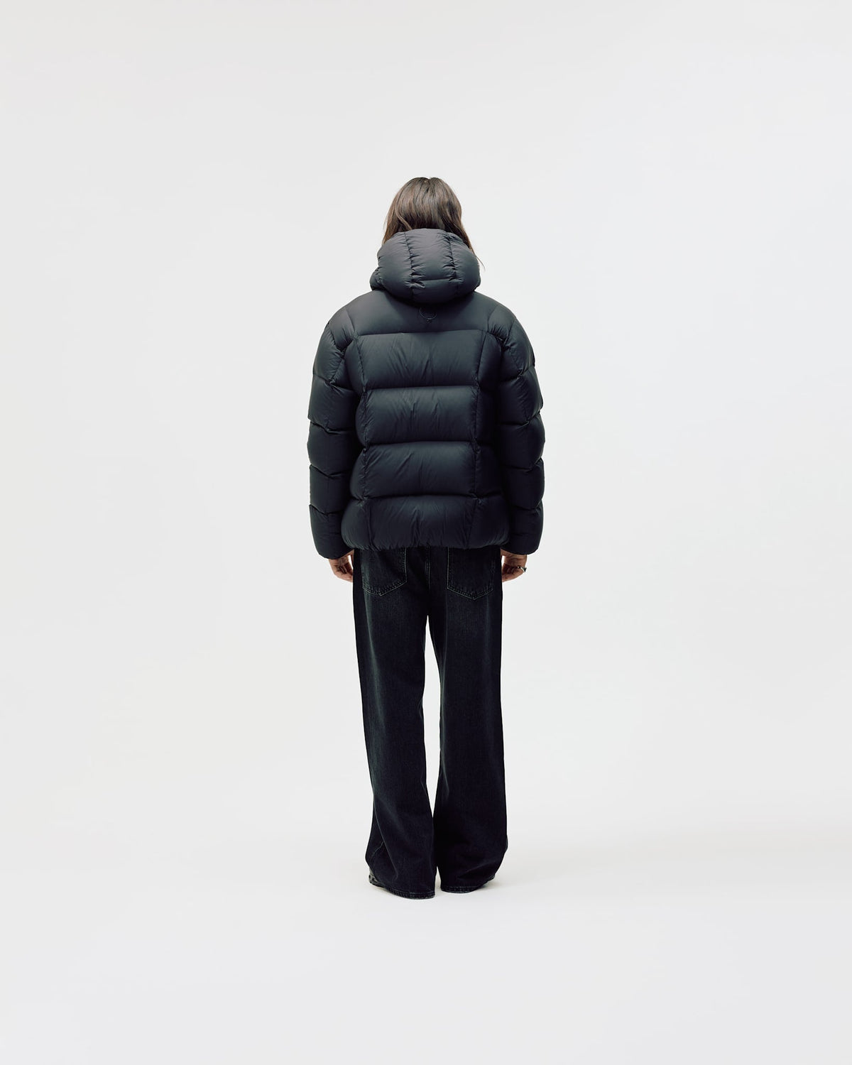 Men's Hooded Puffer Jacket - Black