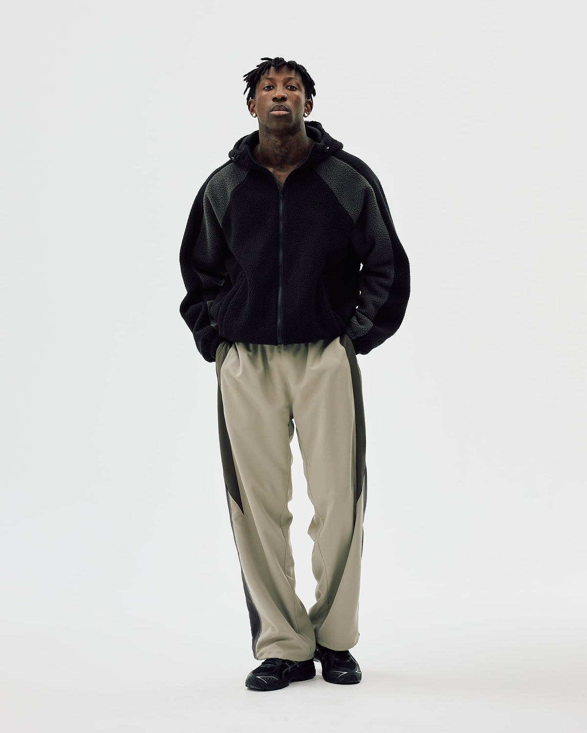 Two-Tone Fleece Jacket, Men - AW25 - Bristol Black