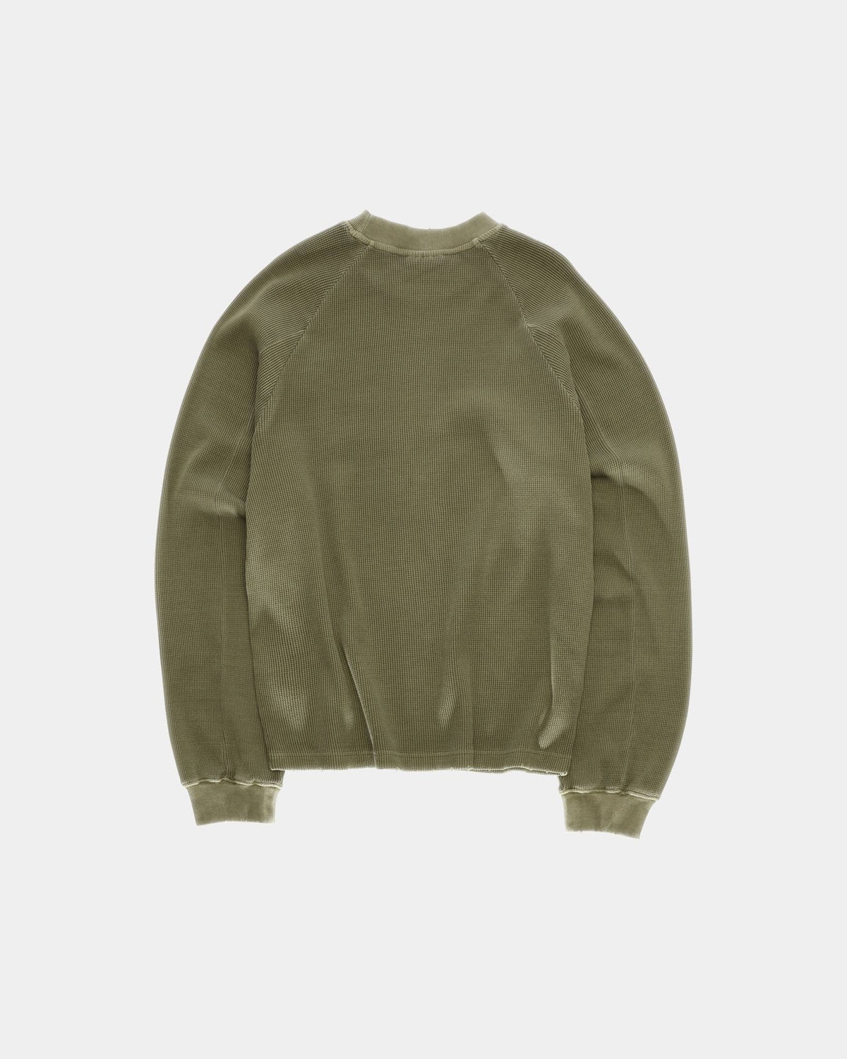 Vintage Oversized Waffle Long Sleeve, Men - Stone Green