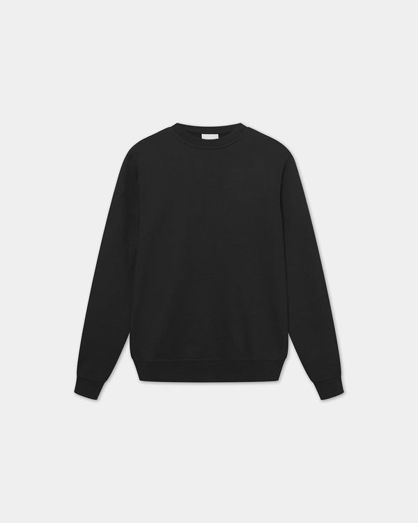 Classic Crewneck, Men - Embroidered Logo - Black