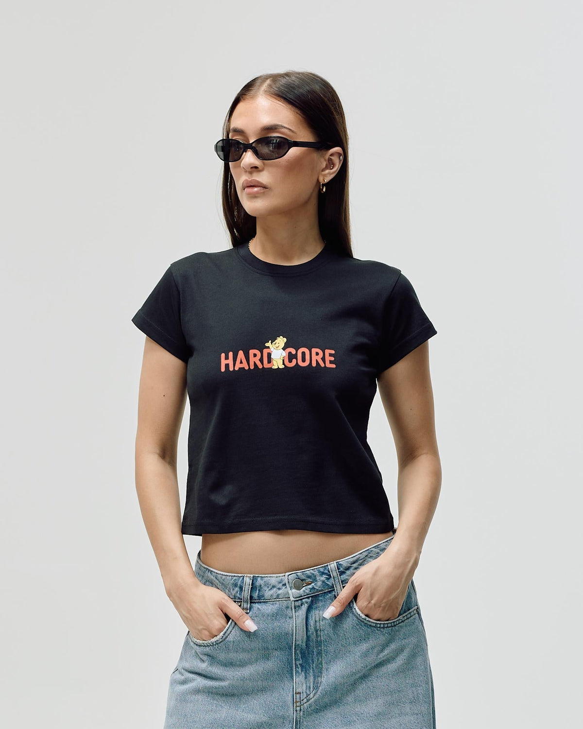 Women's Cropped T-shirt - Hardcore - Black