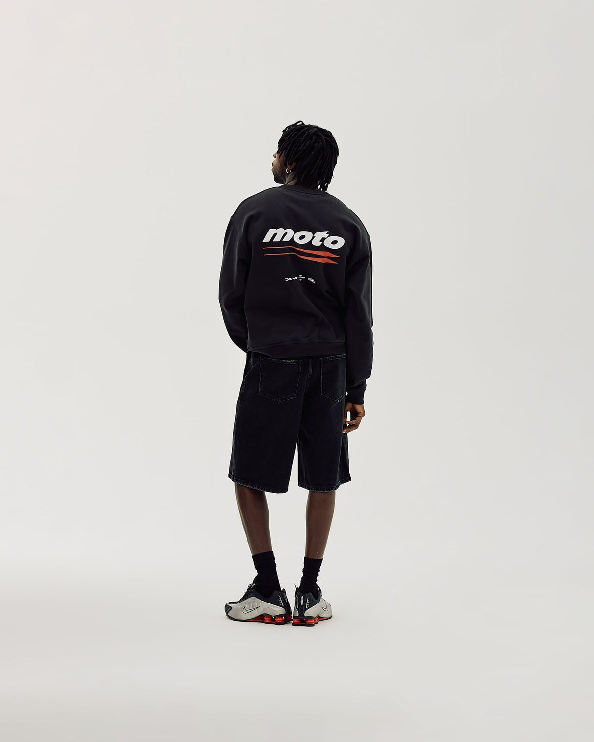 Oversized Crewneck, Men - Moto - Black