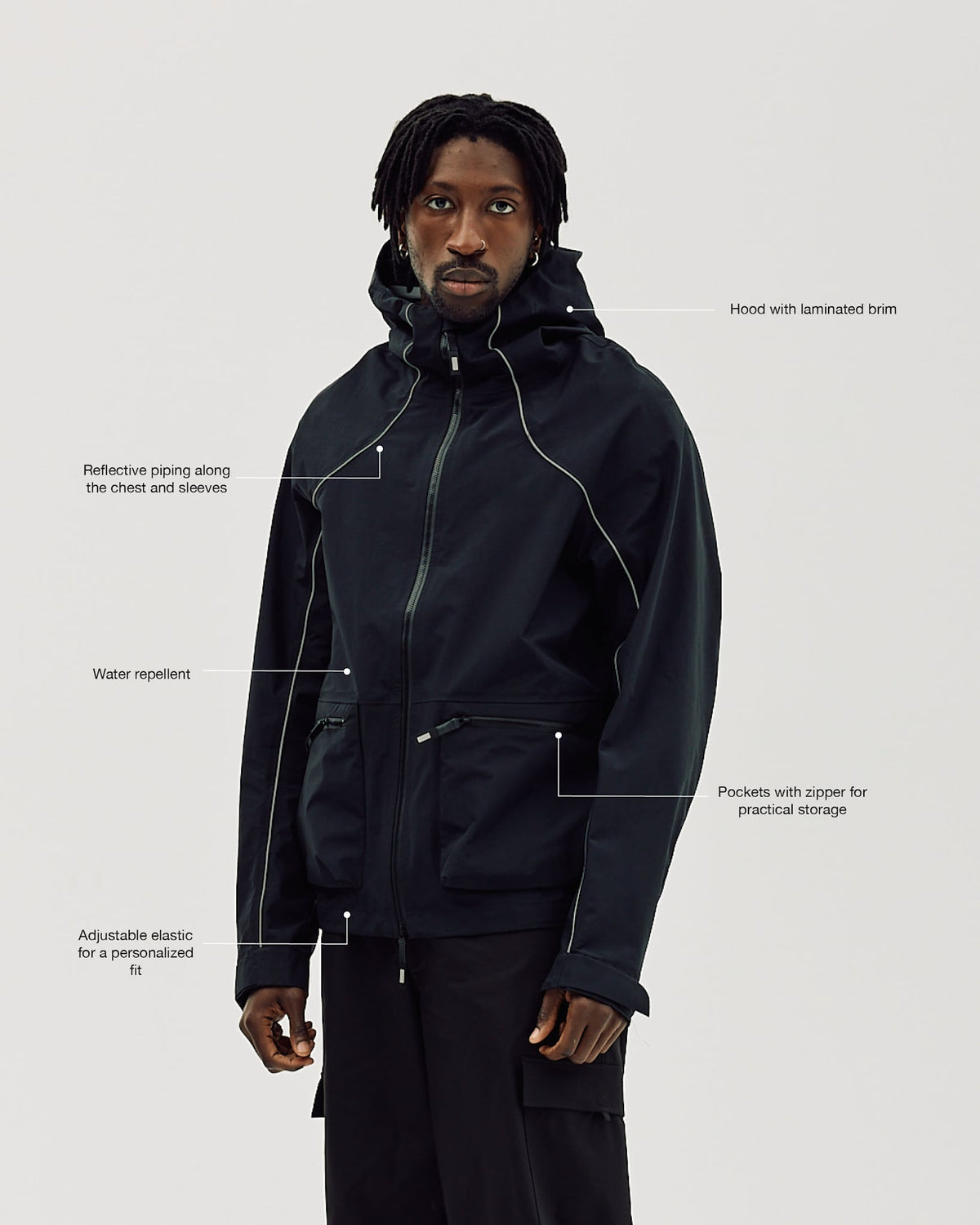 Rain Jacket, Men - Black
