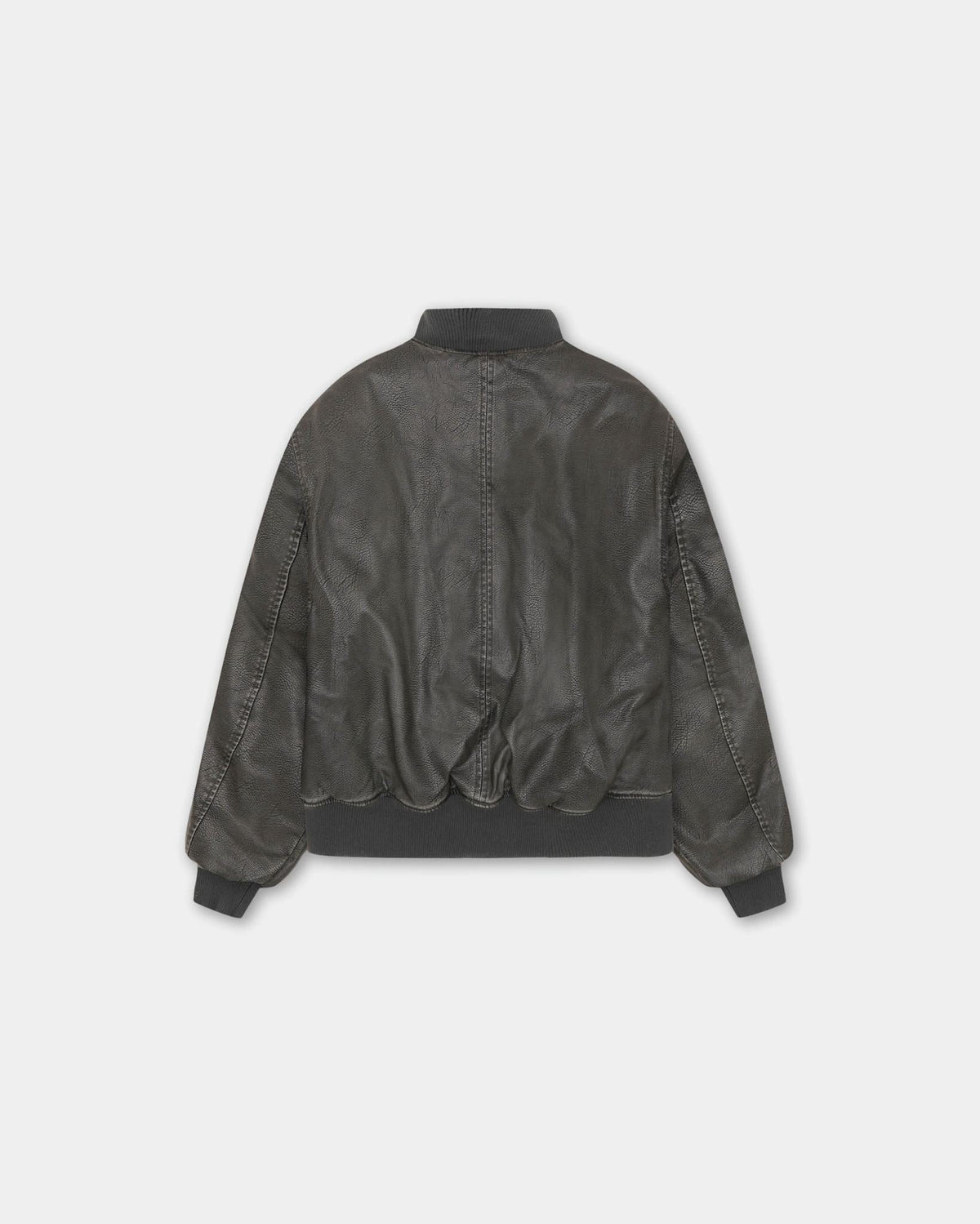 Faux Leather Bomber Jacket, Women - Vintage Black