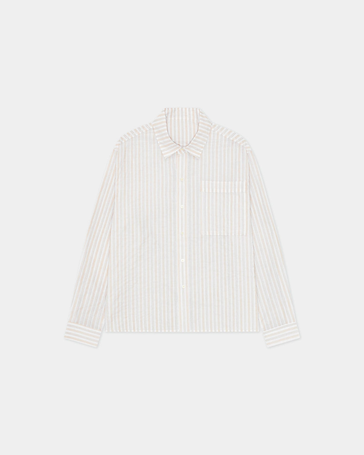 Striped Button-Up Shirt - Brown Stripe
