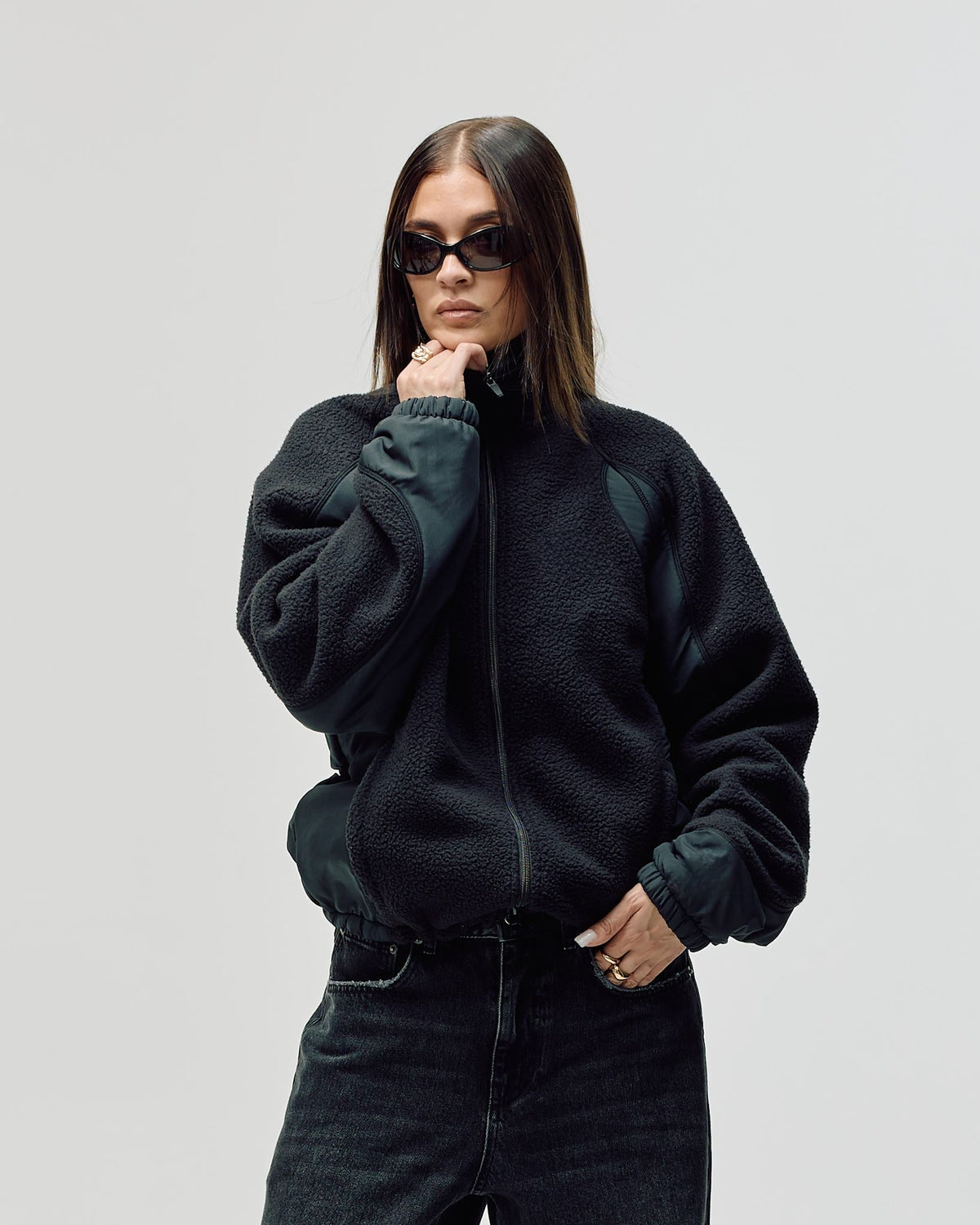 Polar Fleece Jacket, Women - Black
