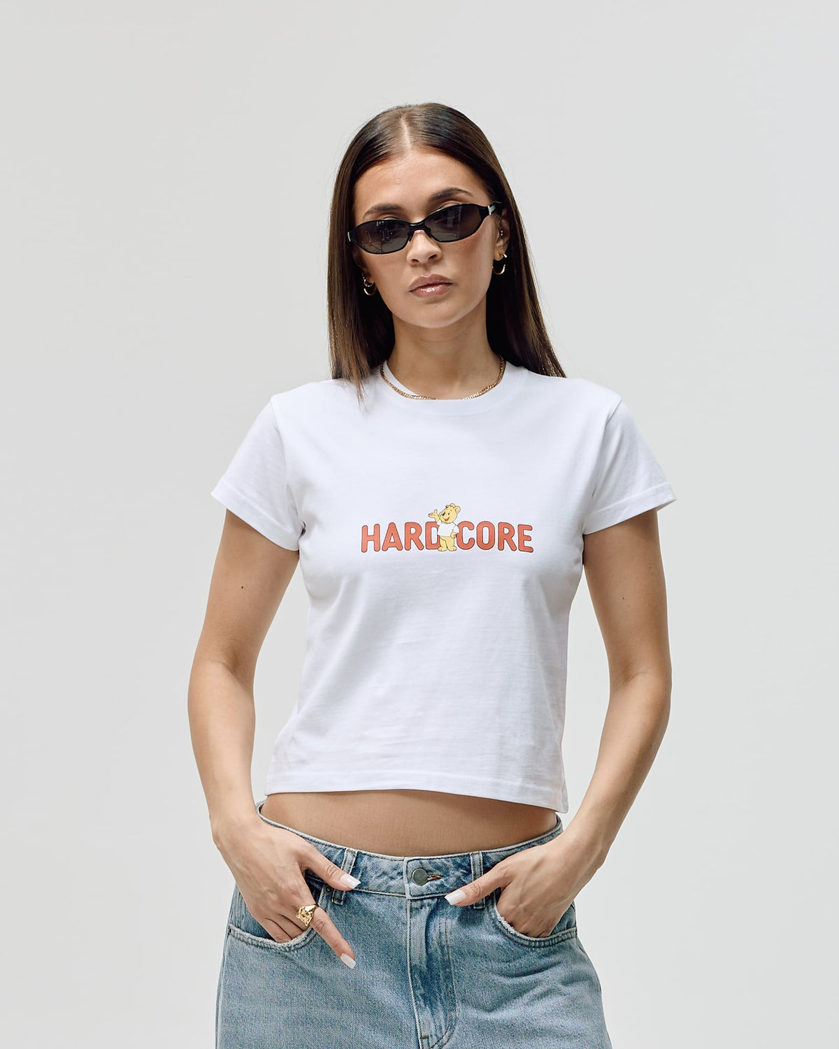 Women's Cropped T-shirt - Hardcore - White