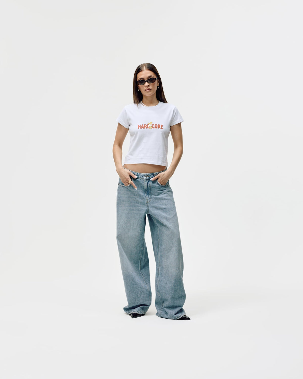 Women's Cropped T-shirt - Hardcore - White