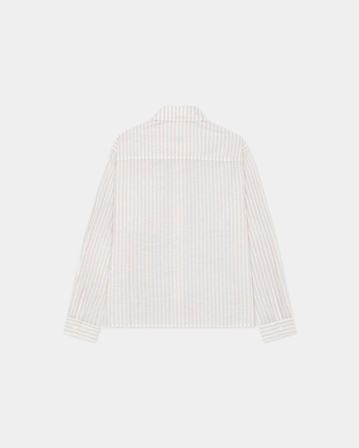 Striped Button-Up Shirt, Women - Brown Stripe
