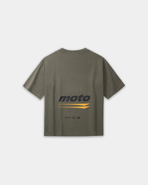 Box Fit T-shirt, Men - Moto - Stone Grey