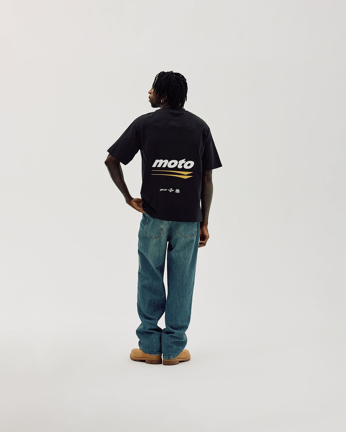 Box Fit T-shirt, Men - Moto - Black