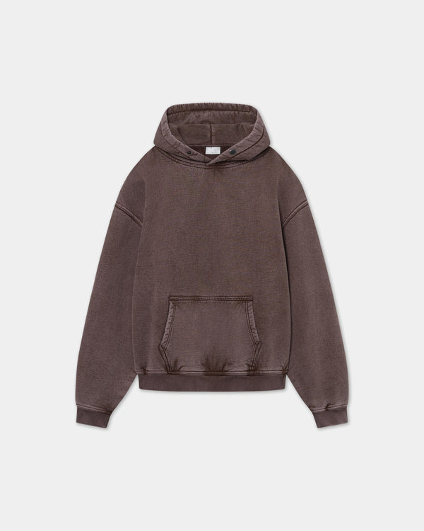 Hoodie Oversize, Men - Acid wash - Chicory Coffee