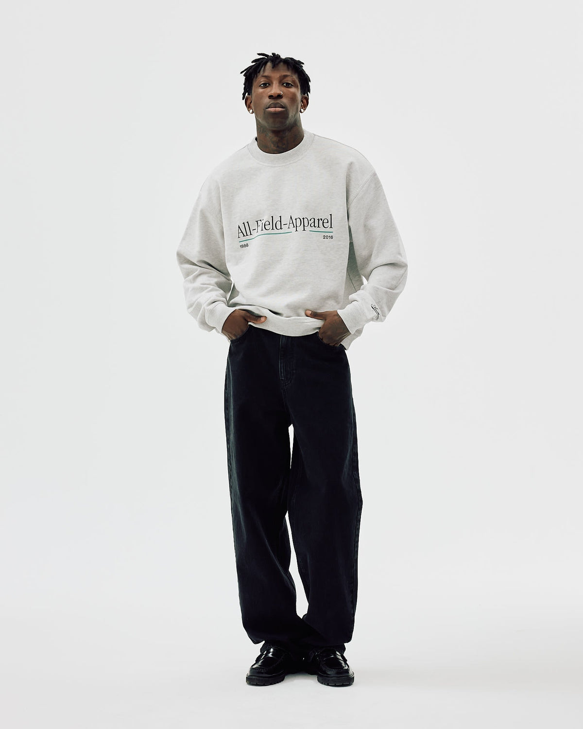 Oversize Crewneck, Men - AW25 - Cloudy Grey