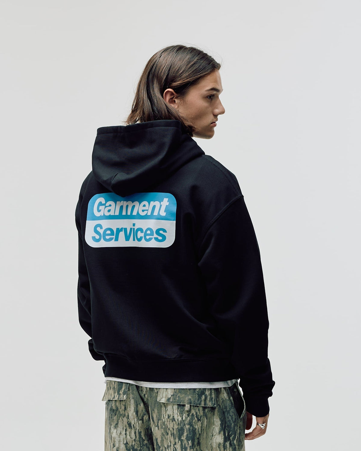 Oversized Zip Hoodie, Men - Garment Services - Black