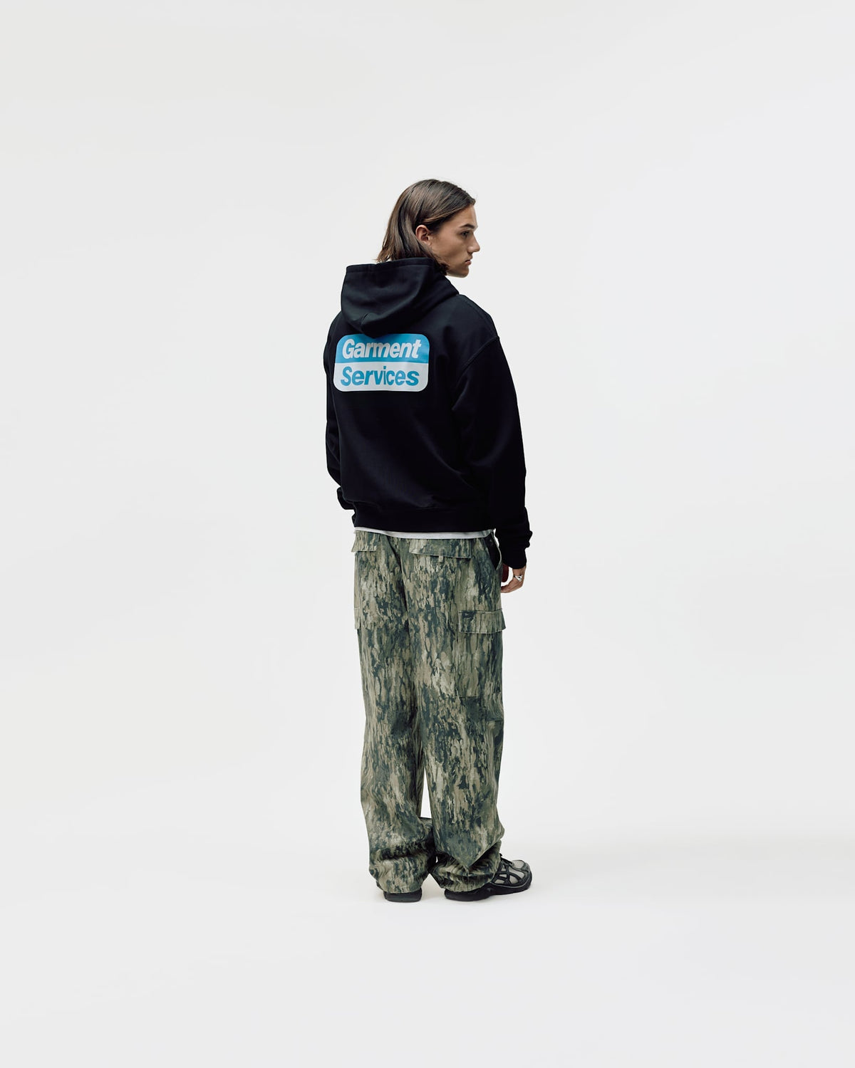 Oversized Zip Hoodie, Men - Garment Services - Black
