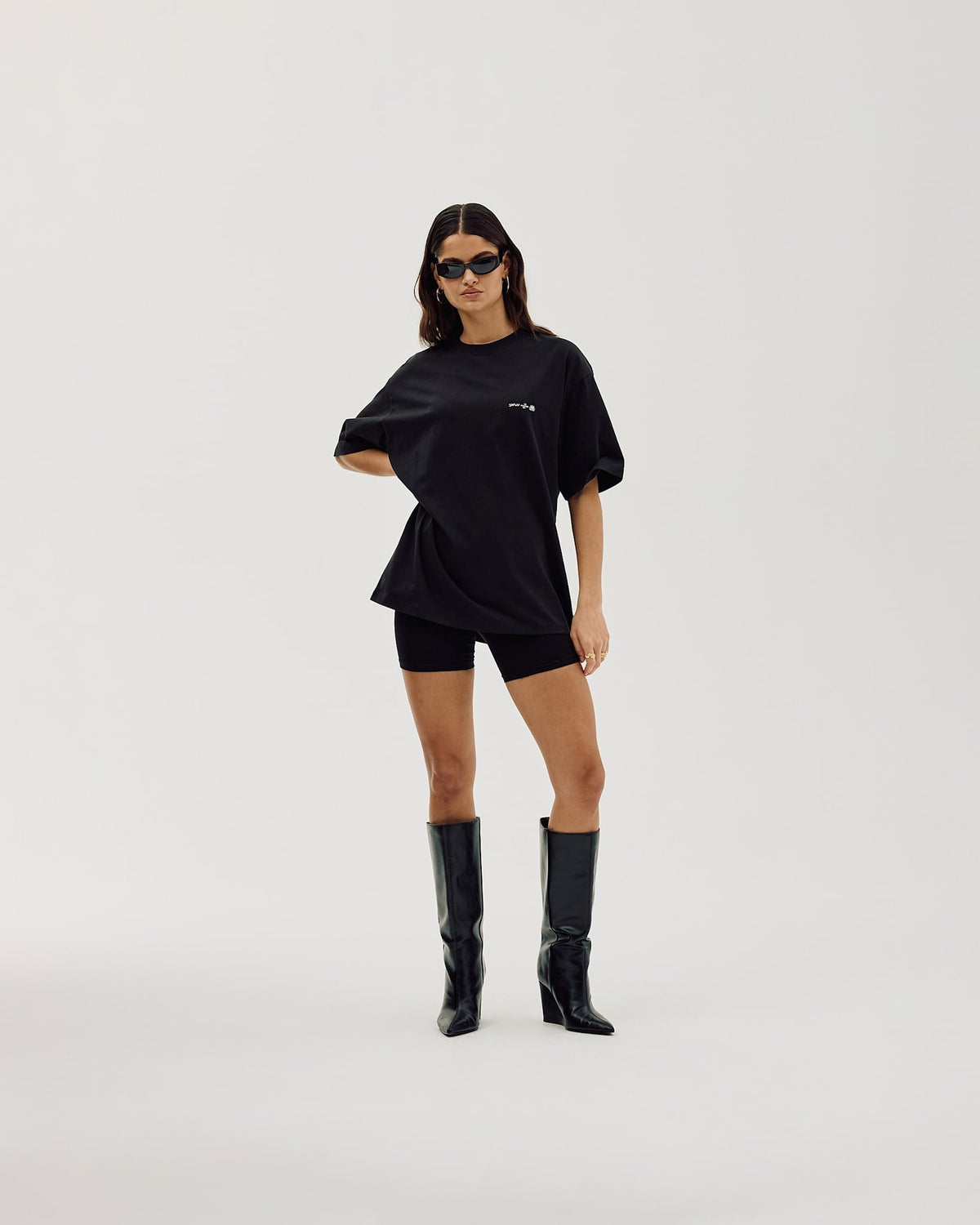Box Fit T-shirt, Women - Horsepower - Black