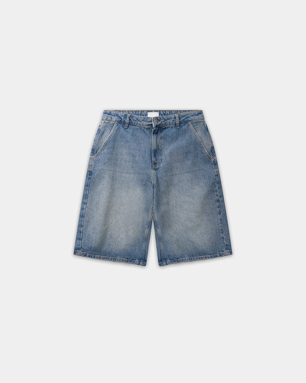 Straight Denim Shorts, Men - Faded Blue