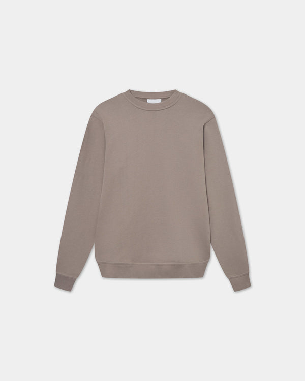Classic Crewneck, Men - Embroidered Logo - Mocha