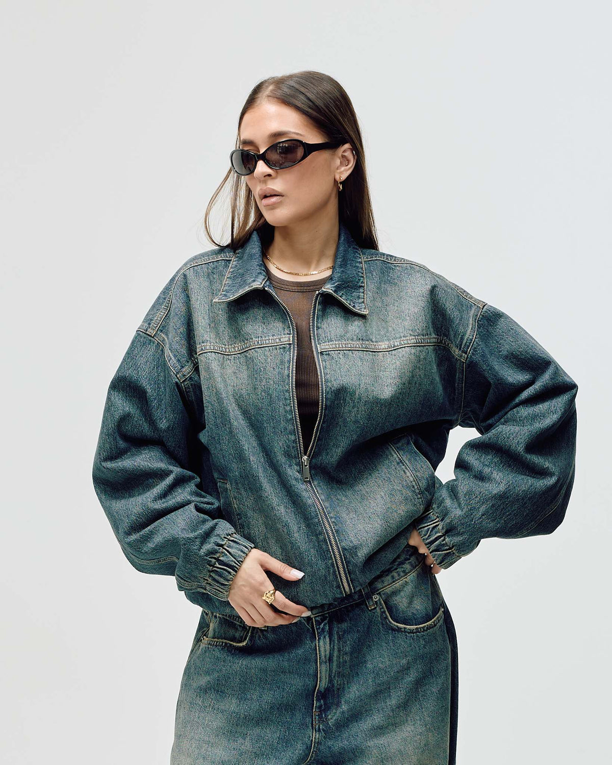 Denim Workwear Jacket, Women - Dark Blue Wash