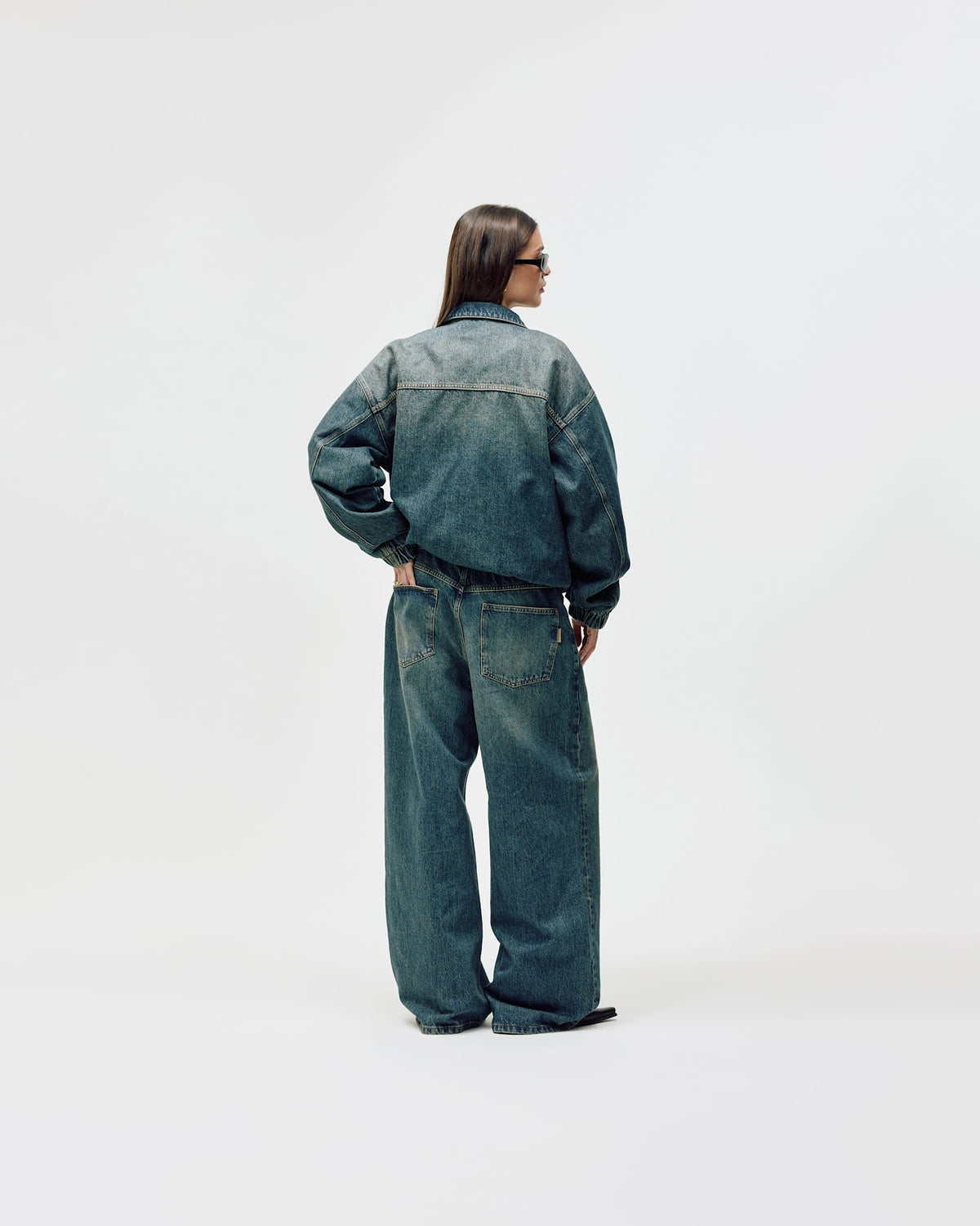 Denim Workwear Jacket, Women - Dark Blue Wash