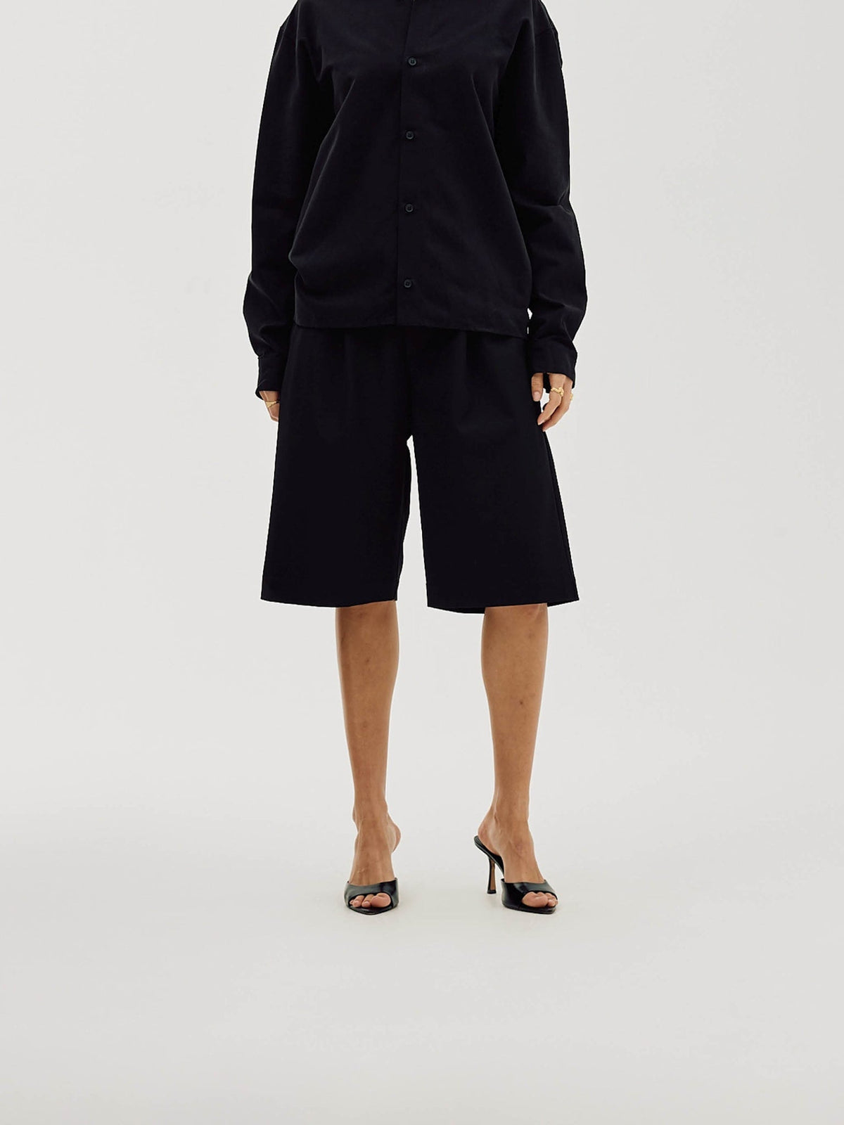 Straight Denim Shorts, Women - Black