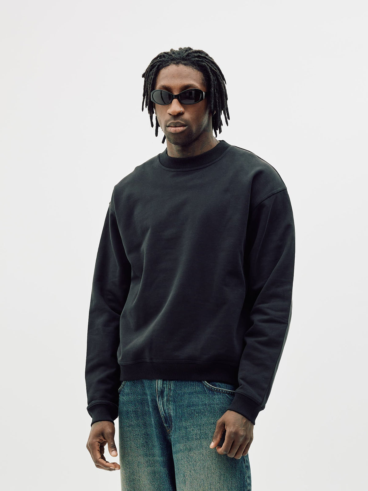 Oversize Crewneck, Men - Black