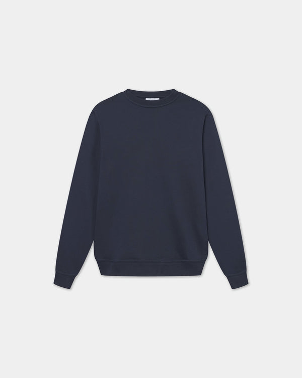Classic Crewneck, Men - Embroidered Logo - Navy Blue