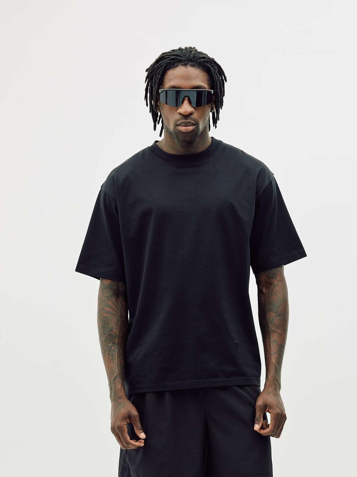 Box Fit Athletic Logo Tee, Men - Black