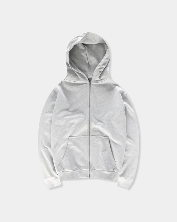 Logo Oversize Zip Hoodie, Men - Cloudy Grey