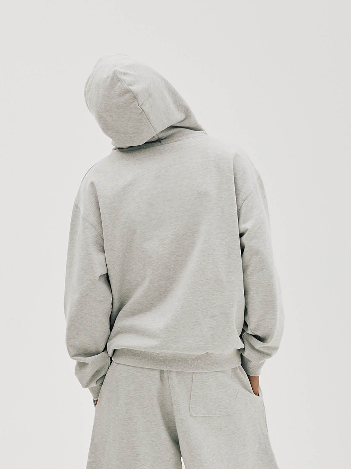 Logo Oversize Zip Hoodie, Men - Cloudy Grey