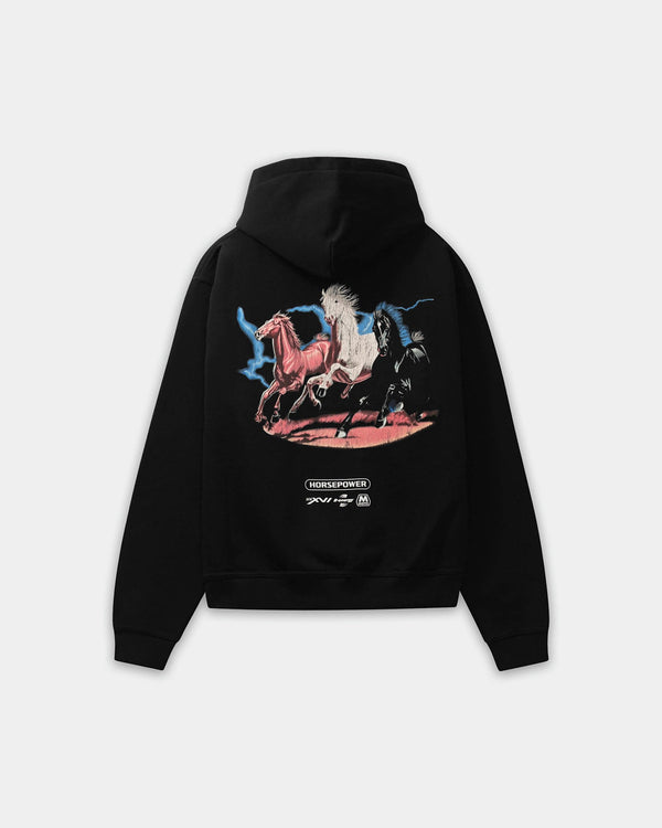 Oversized Hoodie, Women - Horsepower - Black