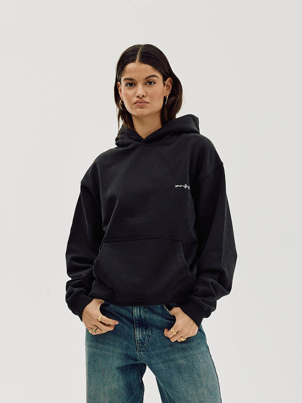 Oversized Hoodie, Women - Horsepower - Black