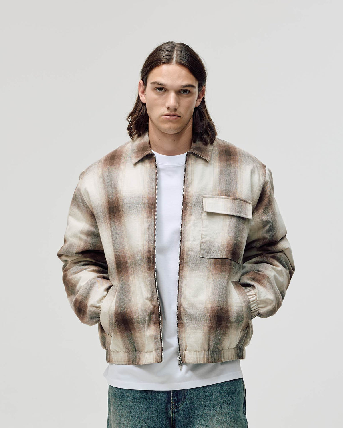 Flannel Jacket, Men - Brown Check