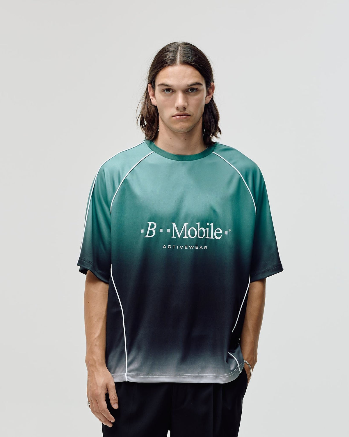 Short Sleeve Football Jersey, Men - Teal Gradient