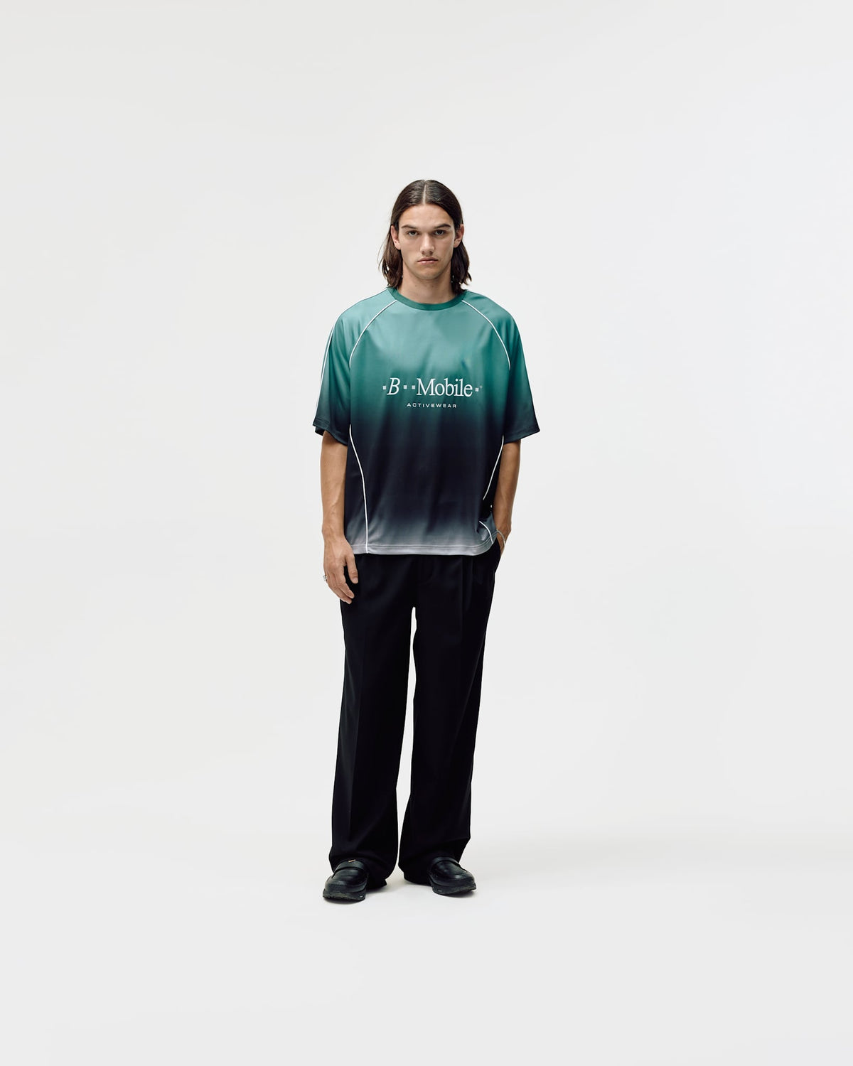 Short Sleeve Football Jersey, Men - Teal Gradient