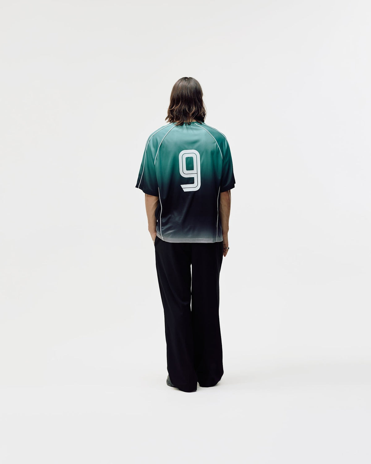 Short Sleeve Football Jersey, Men - Teal Gradient