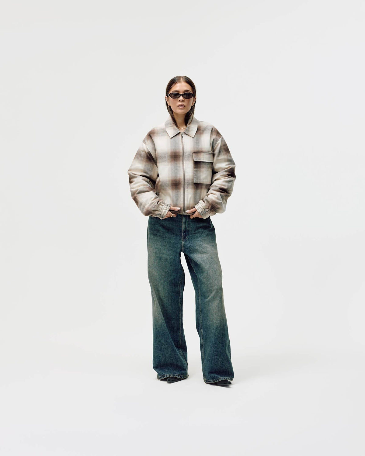 Flannel Jacket, Women - Brown Check