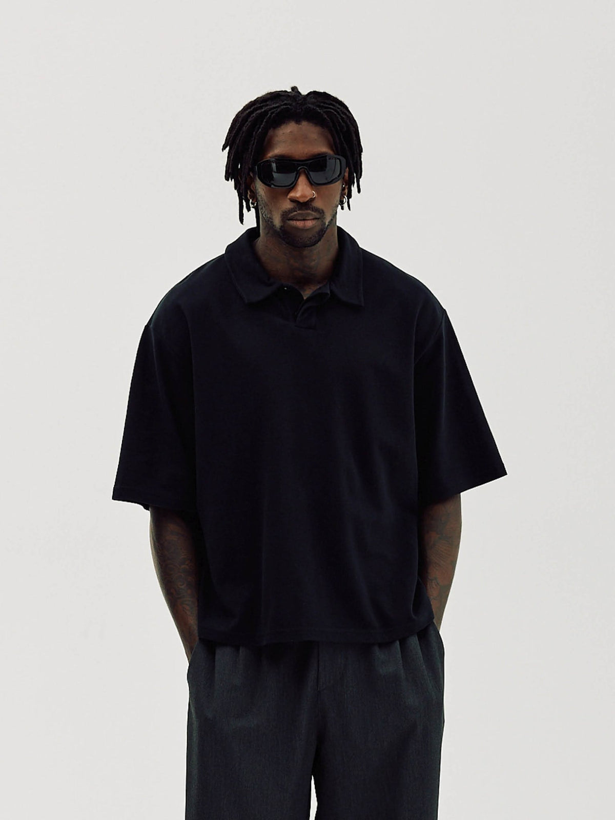 Oversize Polo, Men - Black