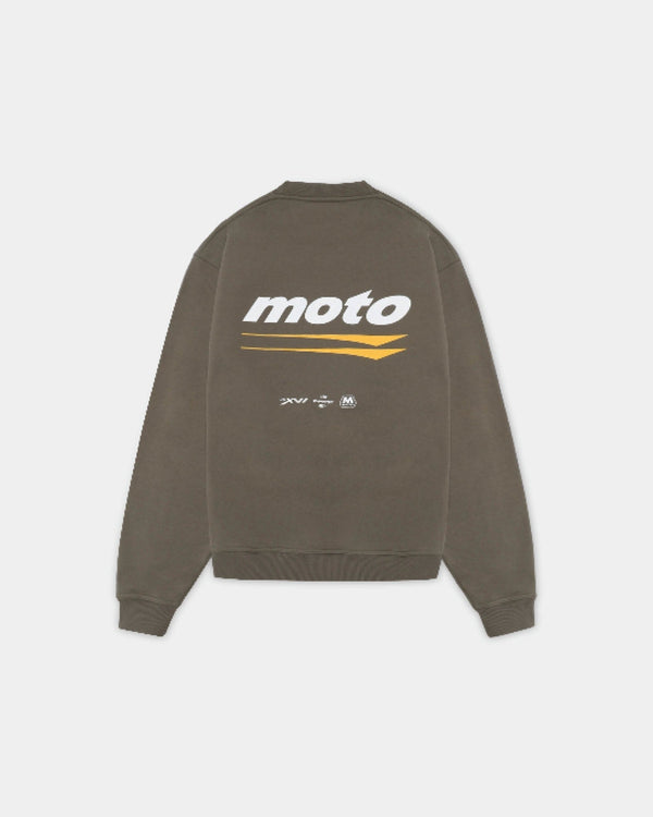 Oversized Crewneck, Men - Moto - Stone Grey
