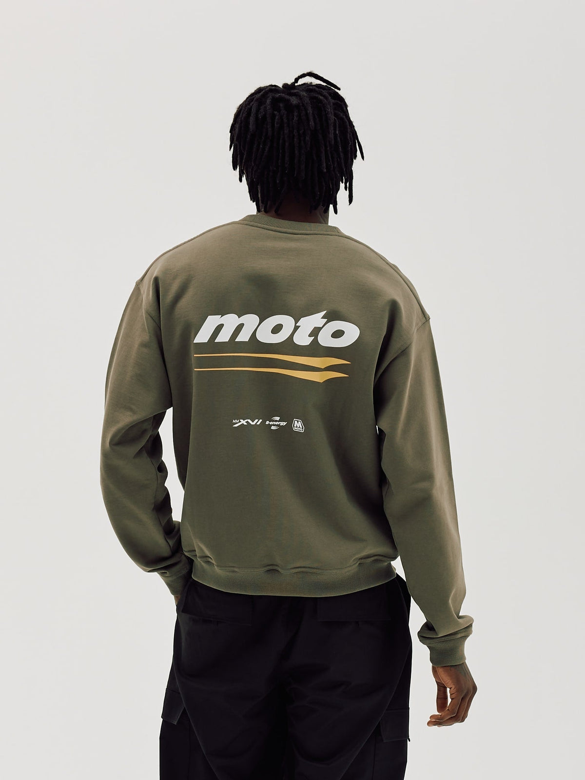 Oversized Crewneck, Men - Moto - Stone Grey
