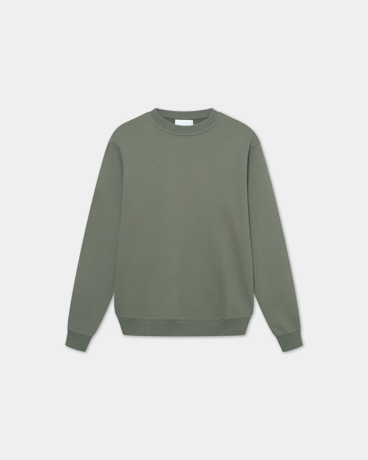 Classic Crewneck, Men - Embroidered Logo - Olive Green
