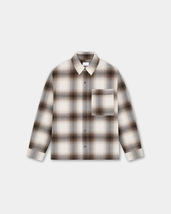 Flannel Shirt, Men - Brown Check