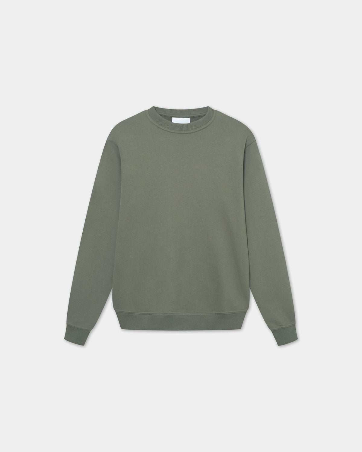 Classic Crewneck, Men - Embroidered Logo - Olive Green